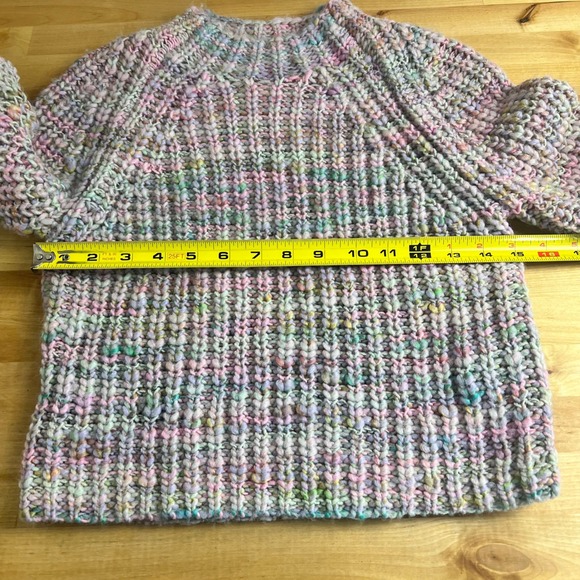 Aritzia Wilfred Free Chunky Knit Rainbow Speckled‎ Mock Neck Cropped Sweater XS - Picture 6 of 10